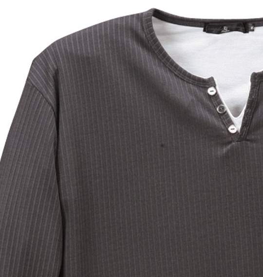 Pincponc フェイクヘンリーTシャツ チャコール