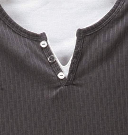 Pincponc フェイクヘンリーTシャツ チャコール