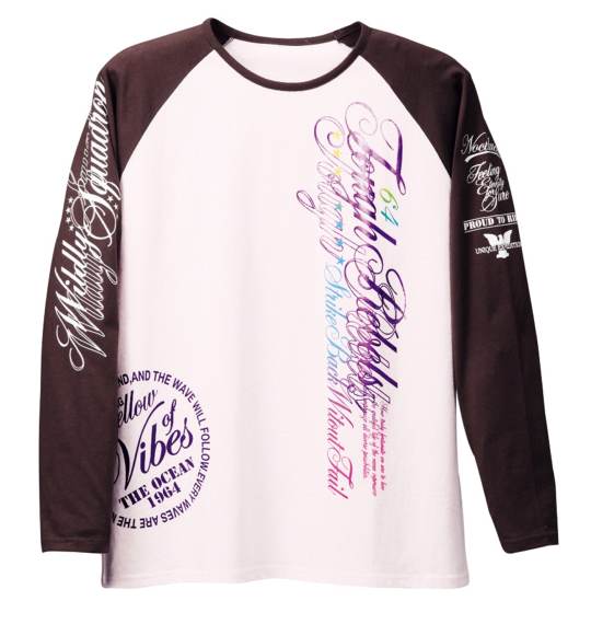 The Endless Summer ラグランTシャツ ライトピンク×ブラウン