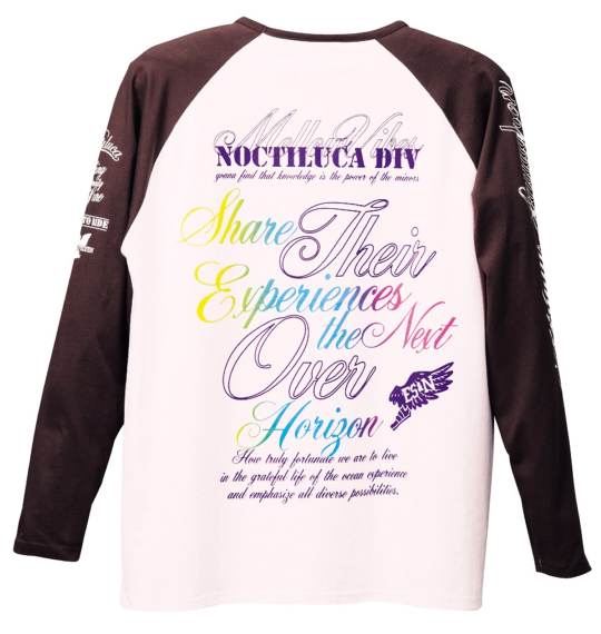 The Endless Summer ラグランTシャツ ライトピンク×ブラウン