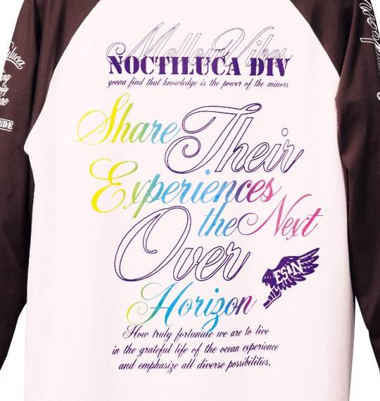 The Endless Summer ラグランTシャツ ライトピンク×ブラウン