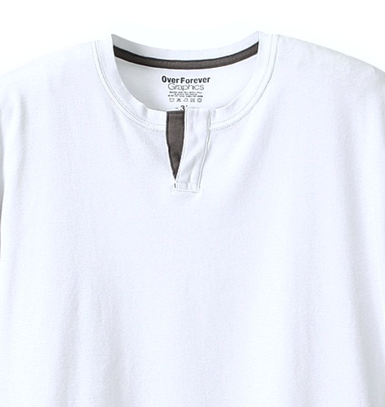 Over Forever 半袖キーネックTシャツ ホワイト