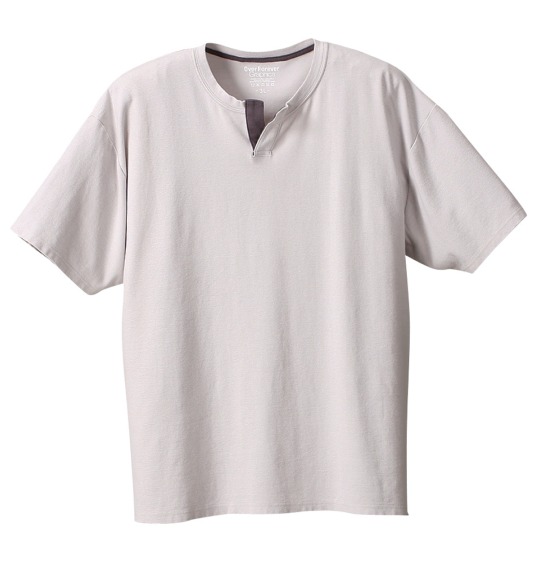 Over Forever 半袖キーネックTシャツ ライトグレー
