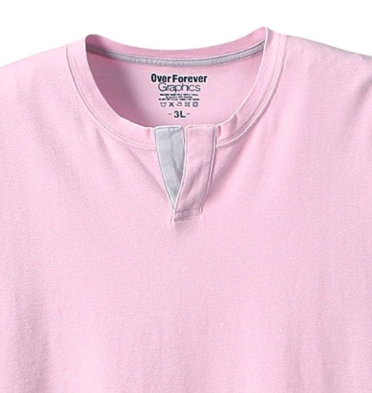 Over Forever 半袖キーネックTシャツ ピンク