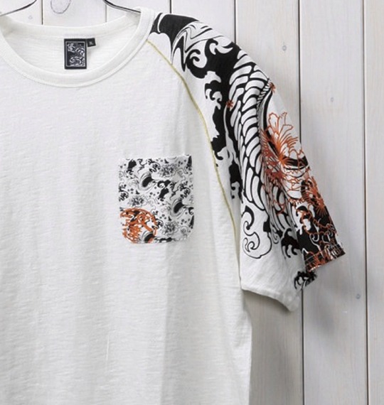 波乗達人 和柄Tシャツ(半袖) オフホワイト