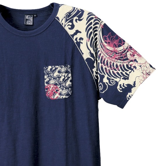 波乗達人 和柄Tシャツ(半袖) ネイビー