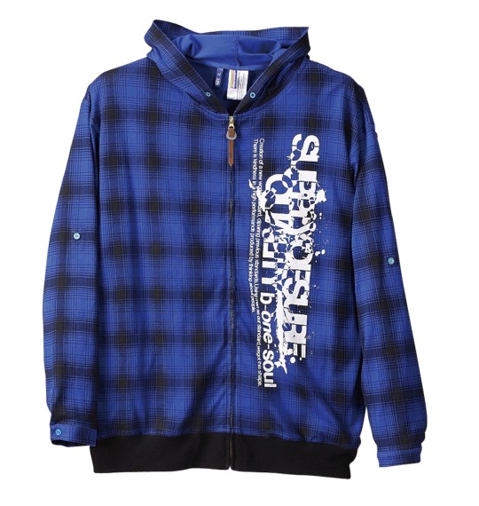 b-one-soul パーカー+ラグラン七分Tシャツ ブルー×ターコイズ