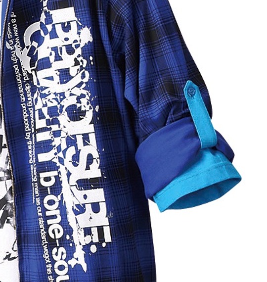 b-one-soul パーカー+ラグラン七分Tシャツ ブルー×ターコイズ