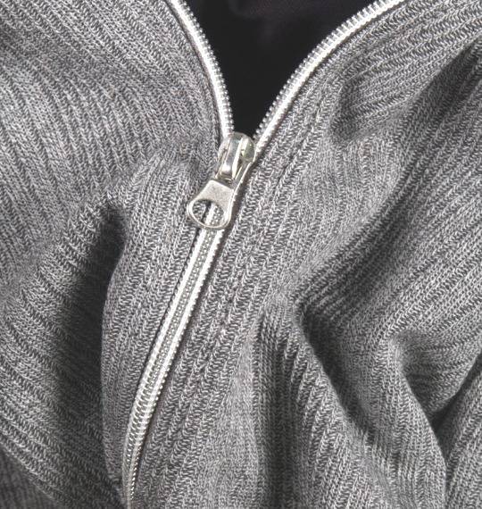 COLLINS ワッフルジップ+VTシャツ半袖 モクグレー×ブラック