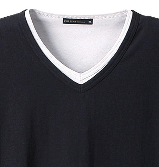 COLLINS ワッフルジップ+VTシャツ半袖 モクグレー×ブラック