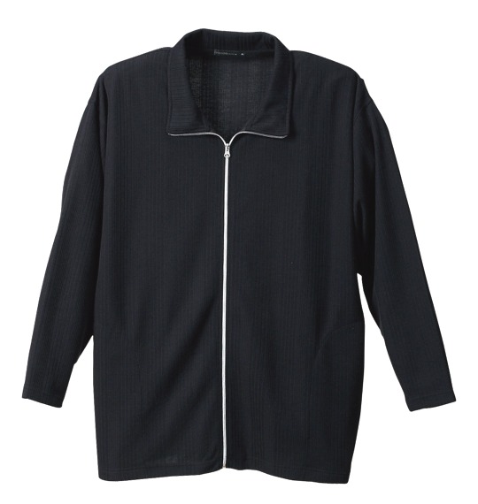 COLLINS ワッフルジップ+VTシャツ半袖 ブラック×ホワイト