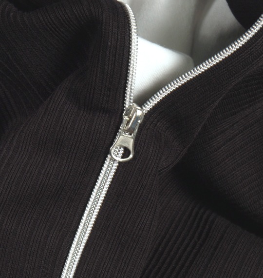 COLLINS ワッフルジップ+VTシャツ半袖 ブラック×ホワイト