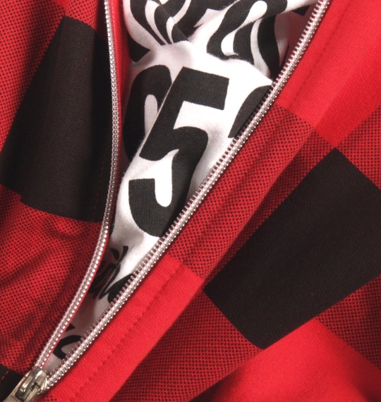 COLLINS ファー付パーカー+Tシャツ半袖 レッド×ホワイト