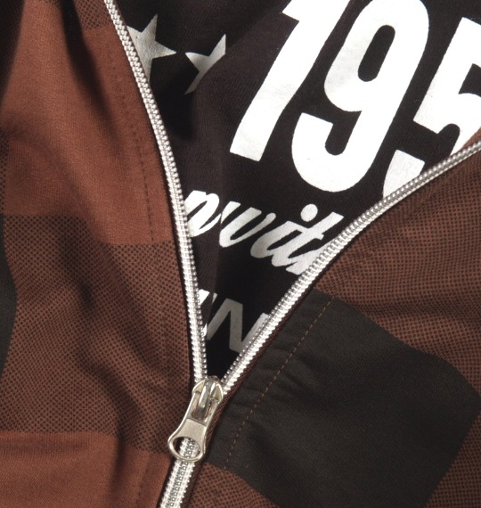 COLLINS ファー付パーカー+Tシャツ半袖 ブラウン×ブラック