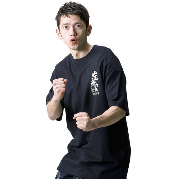 豊天 和柄Tシャツ(半袖) ブラック