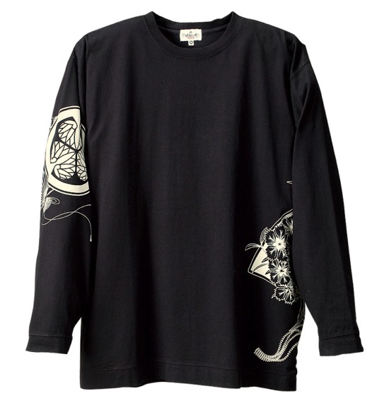 絡繰魂 和柄Tシャツ ブラック