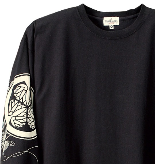 絡繰魂 和柄Tシャツ ブラック