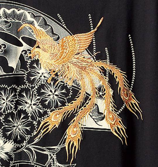 絡繰魂 和柄Tシャツ ブラック