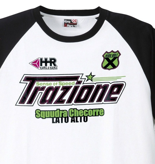 Himz&Herz ラグランTシャツ(半袖) ホワイト×ブラック