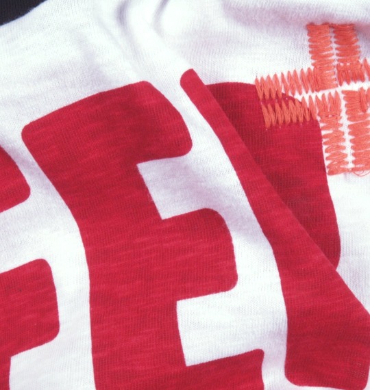 LIFE GUARD ラグランTシャツ(半袖) オフホワイト×ブラック