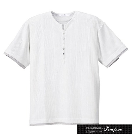 Pincponc ヘンリーTシャツ半袖 オフホワイト