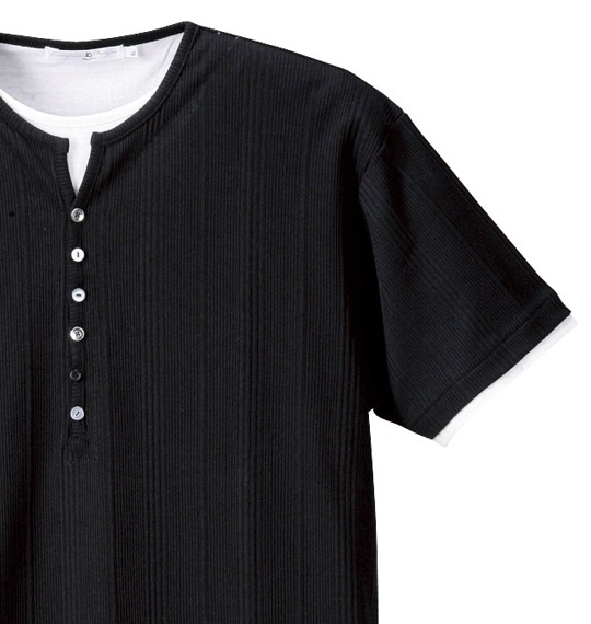Pincponc ヘンリーTシャツ半袖 ブラック