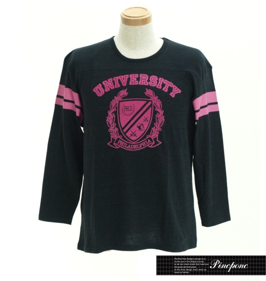 Pincponc プリントTシャツ 杢ブラック