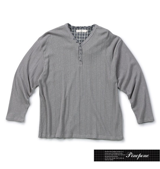 Pincponc VヘンリーTシャツ グレー