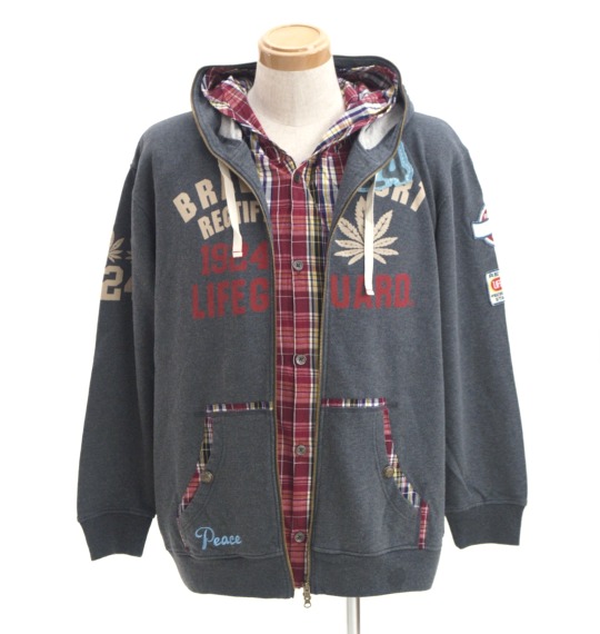 LIFE GUARD ジップパーカー チャコール