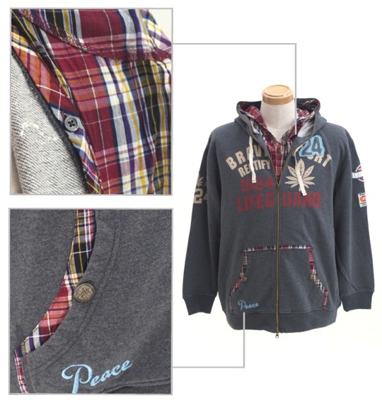 LIFE GUARD ジップパーカー チャコール