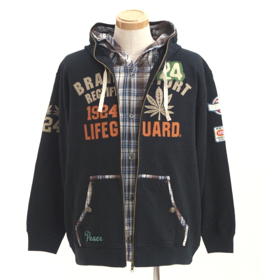 LIFE GUARD ジップパーカー ブラック