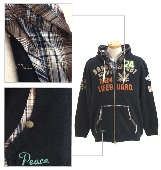 LIFE GUARD ジップパーカー ブラック