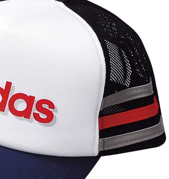 ADIDAS メッシュキャップ ホワイト×ネイビー