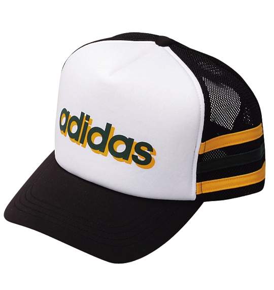 ADIDAS メッシュキャップ ホワイト×ブラック