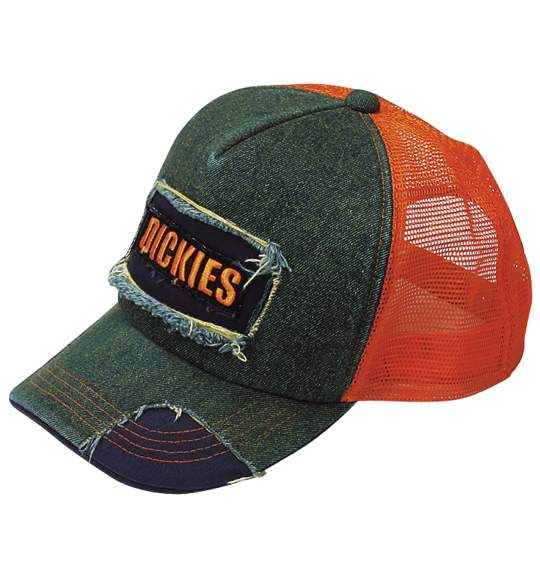 DICKIES ダメージ キャップ ネイビー×オレンジ