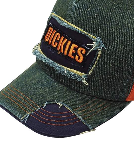 DICKIES ダメージ キャップ ネイビー×オレンジ