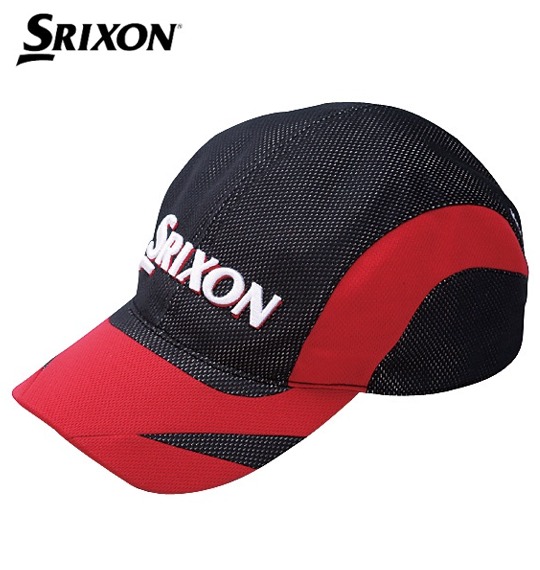 SRIXON ソフトバイザーキャップ ブラック×レッド