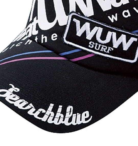 SEARCHBLUE メッシュキャップ ブラック×ホワイト