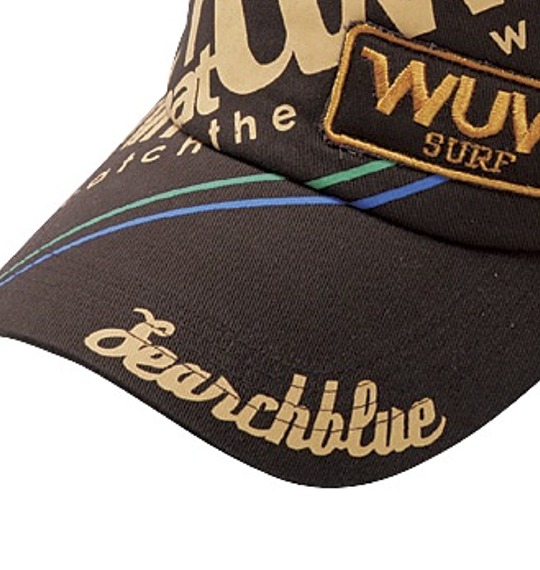 SEARCHBLUE メッシュキャップ ブラウン×イエロー