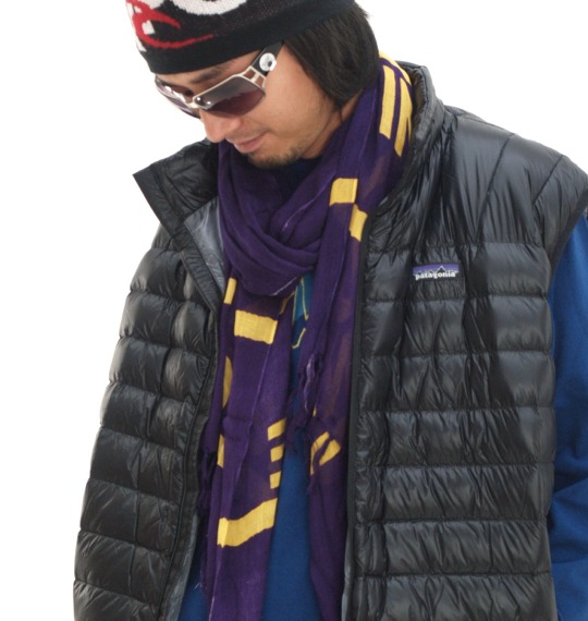  ロゴプリントストール パープル