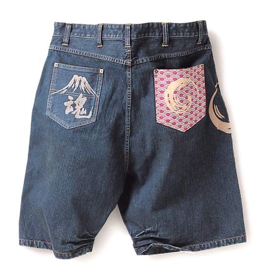 魂 デニムハーフパンツ ネイビー