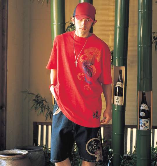 魂 デニムハーフパンツ ネイビー