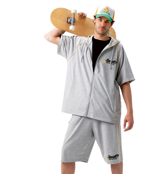 SOUL SPORTS パーカーセット(半袖) モクグレー