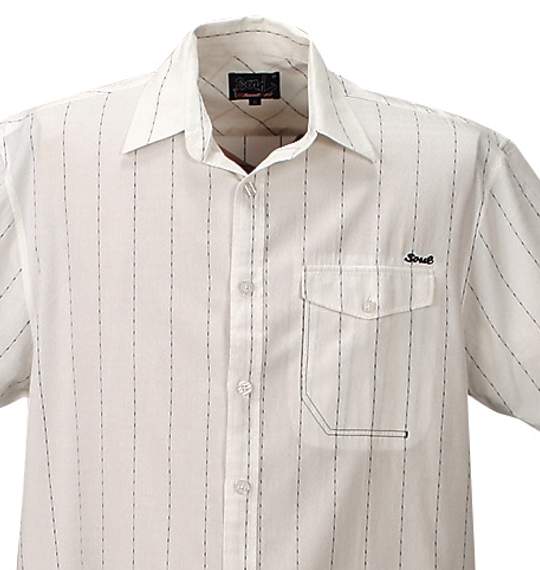 SOUL ストライプシャツ(半袖) オフホワイト