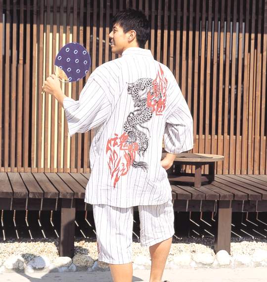 魂 甚平 ライトグレー