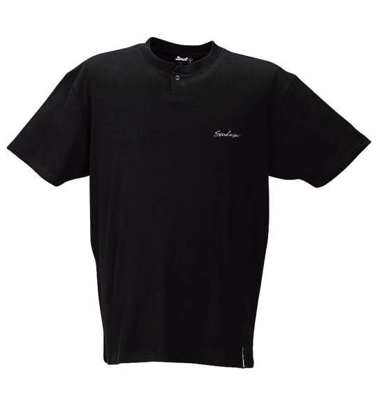 SOUL ワッフルヘンリーTシャツ半袖 ブラック