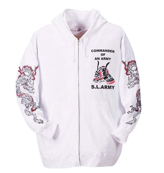 SAMURAI LABEL フルジップパーカートレーナー ホワイト