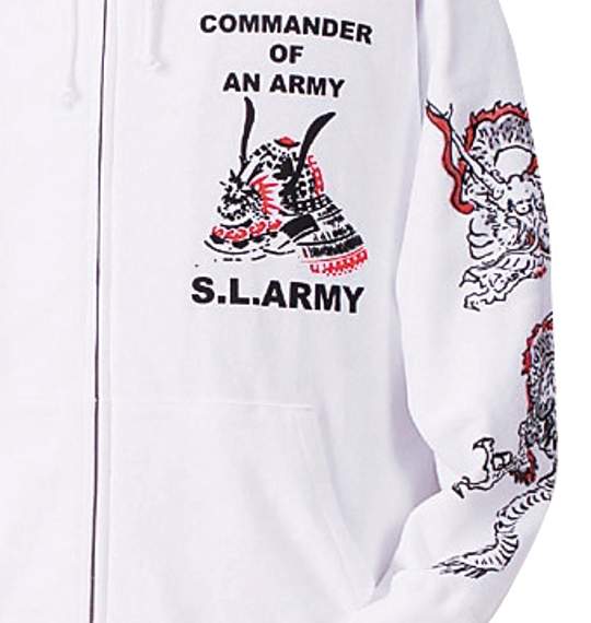 SAMURAI LABEL フルジップパーカートレーナー ホワイト