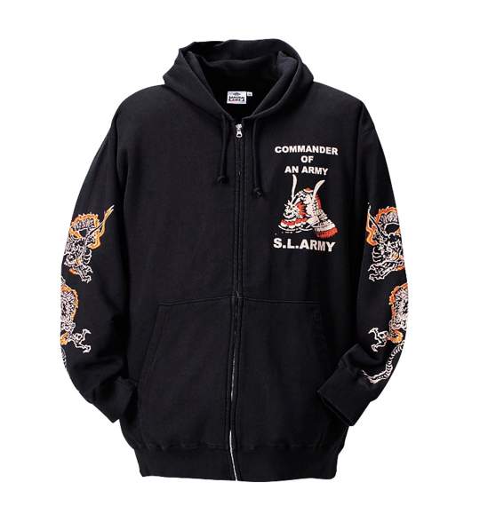 SAMURAI LABEL フルジップパーカートレーナー ブラック