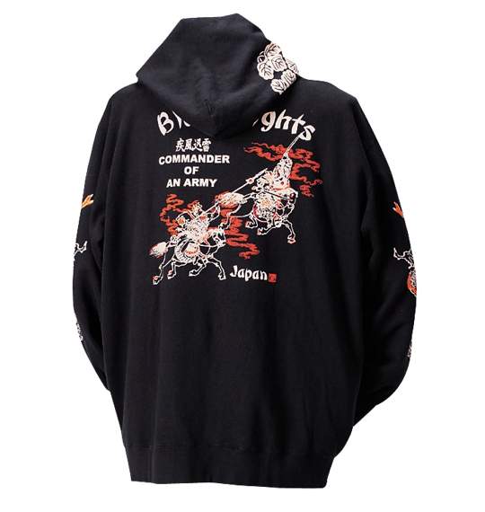 SAMURAI LABEL フルジップパーカートレーナー ブラック